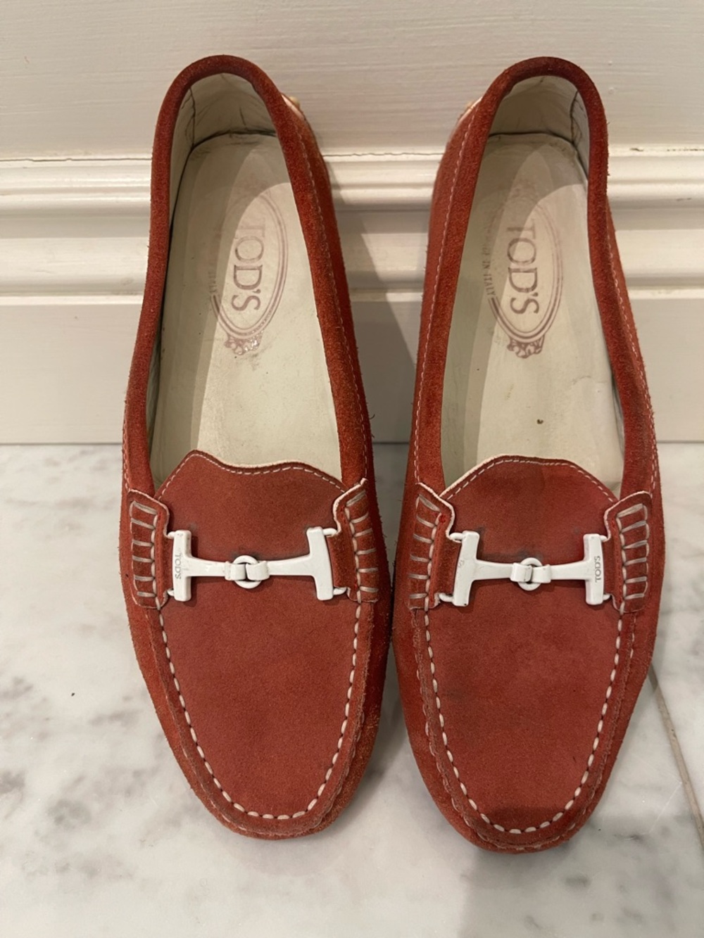 Tod's Rust Suede Loafers